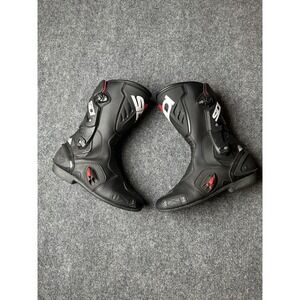 Mens Sidi ST Air Racing Motorcycle Boots Black Red Italy, Size US 10